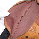 MCM Vicetos Waist Bag PVC Leather Brown Gold Tone Auth am12785-20
