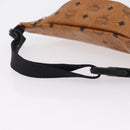 MCM Vicetos Waist Bag PVC Leather Brown Gold Tone Auth am12785-7