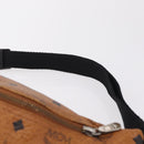 MCM Vicetos Waist Bag PVC Leather Brown Gold Tone Auth am12785-8
