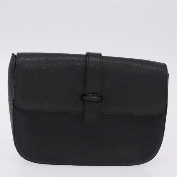 GUCCI Micro GG Clutch Bag Hand Bag Leather 3 Set Black Beige Auth am12787