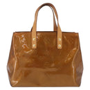 LOUIS VUITTON Monogram Vernis Reade PM Hand Bag Bronze M91146 LV Auth am12791A-2