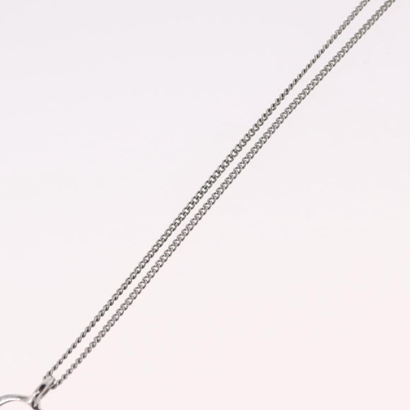 Christian Dior Necklace Metal Silver Auth am12793M
