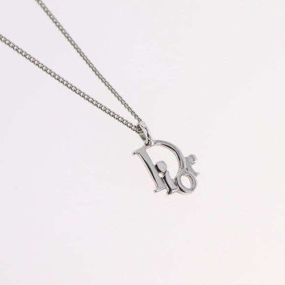 Christian Dior Necklace Metal Silver Auth am12793M