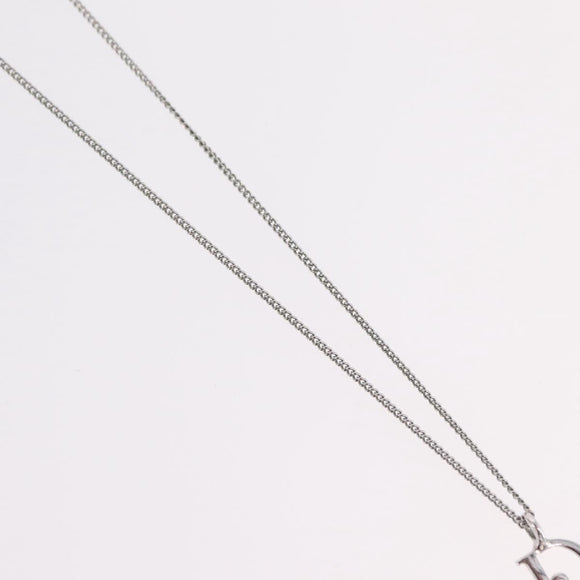 Christian Dior Necklace Metal Silver Auth am12793M
