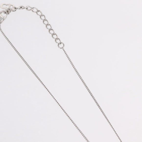 Christian Dior Necklace Metal Silver Auth am12793M