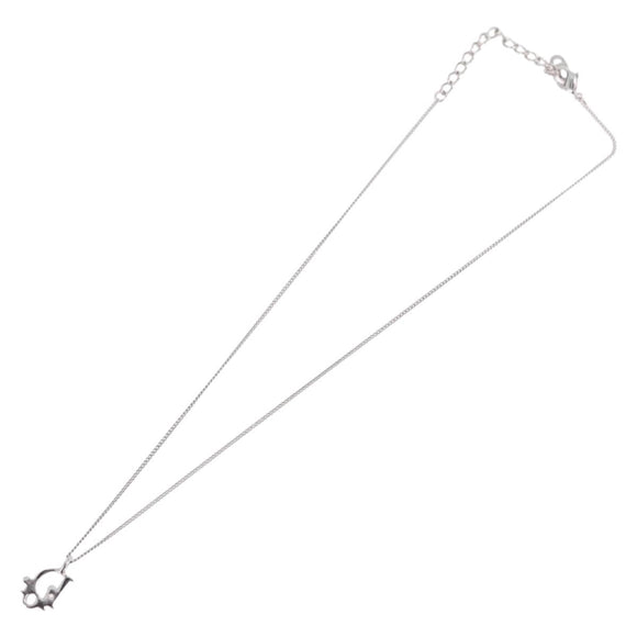 Christian Dior Necklace Metal Silver Auth am12793M