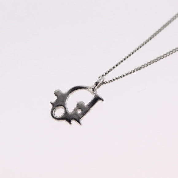 Christian Dior Necklace Metal Silver Auth am12793M
