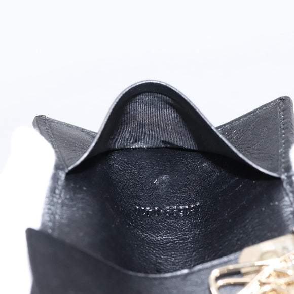 GUCCI GG Canvas Lovely Six Hooks Key Case Black Gold Tone 181599 Auth am12795V
