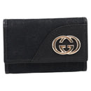 GUCCI GG Canvas Lovely Six Hooks Key Case Black Gold Tone 181599 Auth am12795V-13
