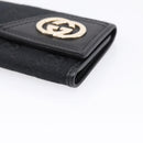 GUCCI GG Canvas Lovely Six Hooks Key Case Black Gold Tone 181599 Auth am12795V-7