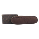 LOUIS VUITTON Monogram Pouch Canvas 2 Set Brown LV Auth am12797-1