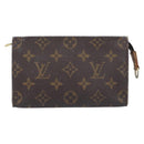 LOUIS VUITTON Monogram Pouch Canvas 2 Set Brown LV Auth am12797-2