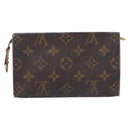 LOUIS VUITTON Monogram Pouch Canvas 2 Set Brown LV Auth am12797-3