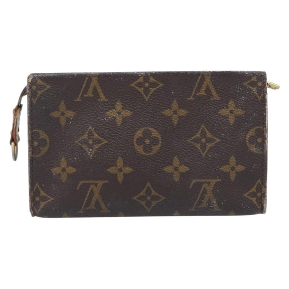LOUIS VUITTON Monogram Pouch Canvas 2 Set Brown LV Auth am12797