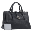 Bottega Veneta INTRECCIATO Rome bag Hand Bag Leather Black Auth am12805V-1