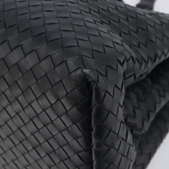 Bottega Veneta INTRECCIATO Rome bag Hand Bag Leather Black Auth am12805V