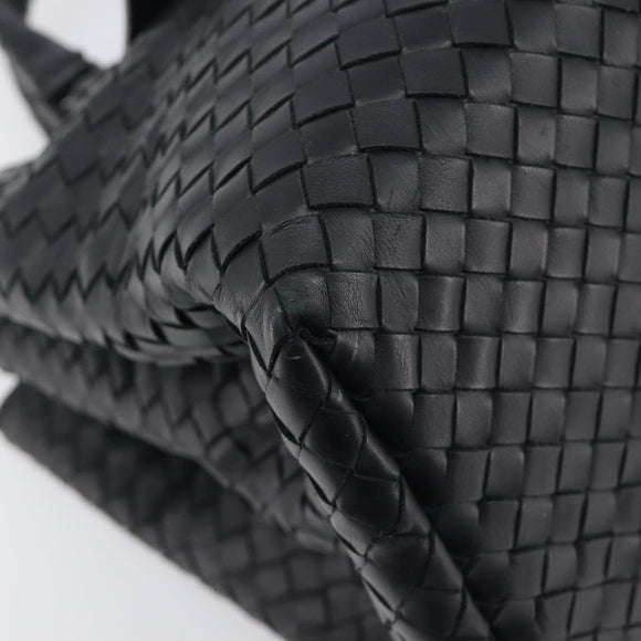 Bottega Veneta INTRECCIATO Rome bag Hand Bag Leather Black Auth am12805V