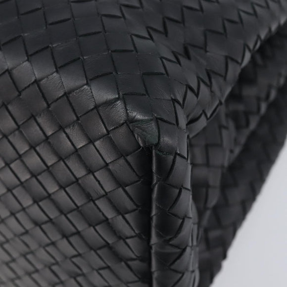 Bottega Veneta INTRECCIATO Rome bag Hand Bag Leather Black Auth am12805V