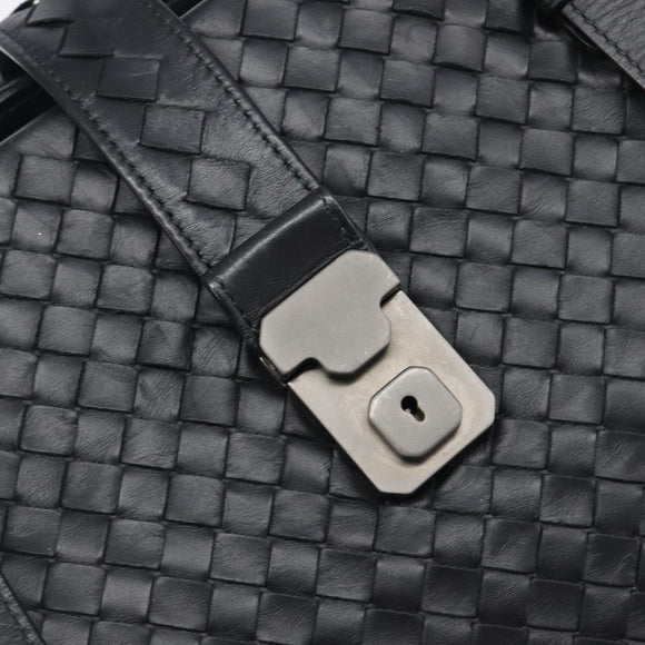 Bottega Veneta INTRECCIATO Rome bag Hand Bag Leather Black Auth am12805V