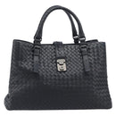 Bottega Veneta INTRECCIATO Rome bag Hand Bag Leather Black Auth am12805V-2