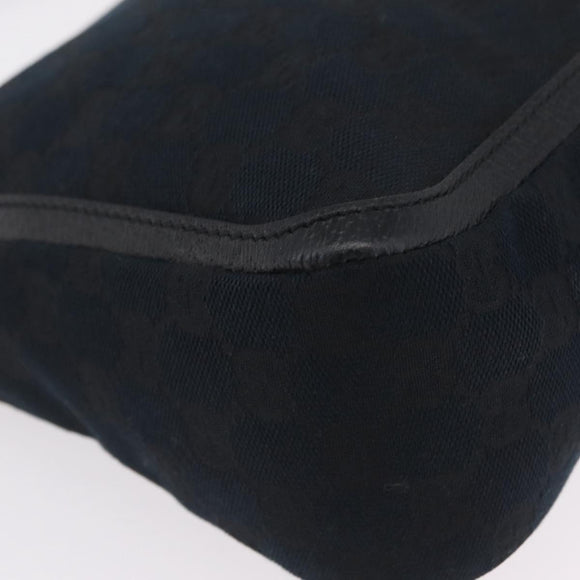 GUCCI GG Canvas Hand Bag Black Gold Tone 146244 Auth am12807V