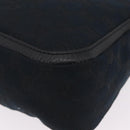 GUCCI GG Canvas Hand Bag Black Gold Tone 146244 Auth am12807V-13