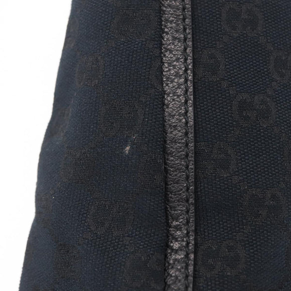 GUCCI GG Canvas Hand Bag Black Gold Tone 146244 Auth am12807V