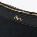 GUCCI GG Canvas Hand Bag Black Gold Tone 146244 Auth am12807V-18