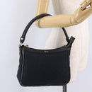 GUCCI GG Canvas Hand Bag Black Gold Tone 146244 Auth am12807V-26