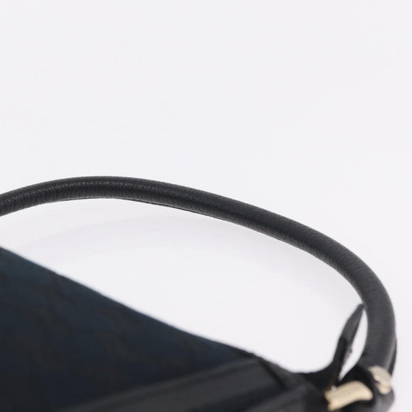 GUCCI GG Canvas Hand Bag Black Gold Tone 146244 Auth am12807V