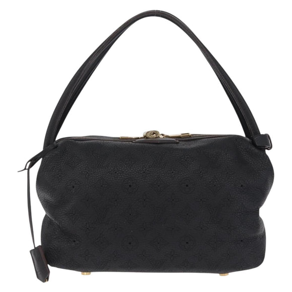 LOUIS VUITTON Mahina Galatea PM Shoulder Bag Leather Black M93814 Auth am12810V