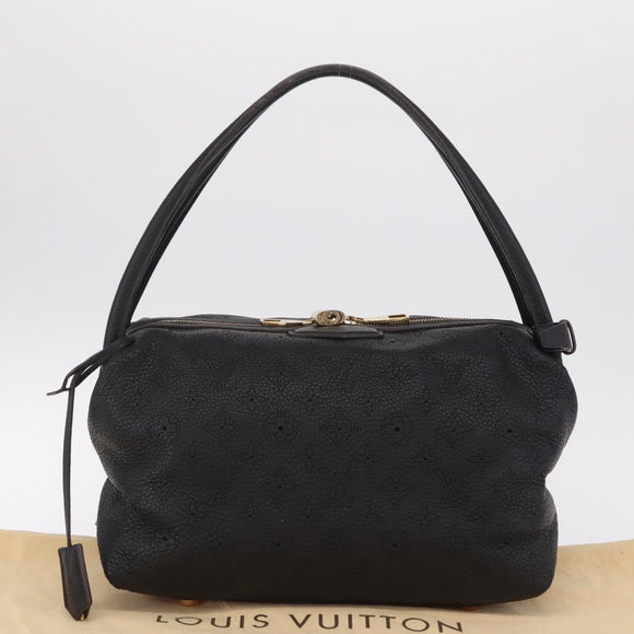 LOUIS VUITTON Mahina Galatea PM Shoulder Bag Leather Black M93814 Auth am12810V