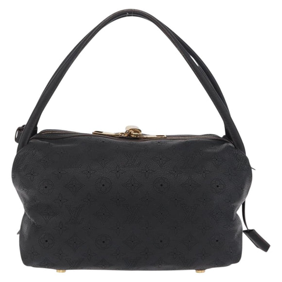 LOUIS VUITTON Mahina Galatea PM Shoulder Bag Leather Black M93814 Auth am12810V