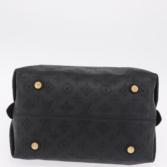 LOUIS VUITTON Mahina Galatea PM Shoulder Bag Leather Black M93814 Auth am12810V