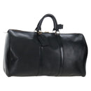 LOUIS VUITTON Epi Keepall 50 Boston Bag Noir M42962 LV Auth am12811V-1