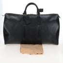 LOUIS VUITTON Epi Keepall 50 Boston Bag Noir M42962 LV Auth am12811V-26