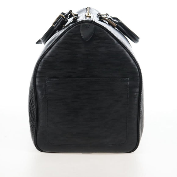 LOUIS VUITTON Epi Keepall 50 Boston Bag Noir M42962 LV Auth am12811V