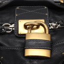 Chloe Paddington Hand Bag Leather Black Gold Tone Auth am12812V-15