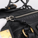 Chloe Paddington Hand Bag Leather Black Gold Tone Auth am12812V-17
