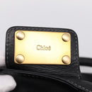 Chloe Paddington Hand Bag Leather Black Gold Tone Auth am12812V-18