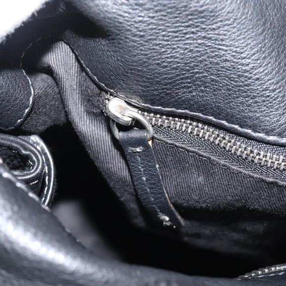 Chloe Paddington Hand Bag Leather Black Gold Tone Auth am12812V