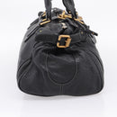 Chloe Paddington Hand Bag Leather Black Gold Tone Auth am12812V-4
