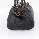 Chloe Paddington Hand Bag Leather Black Gold Tone Auth am12812V-5
