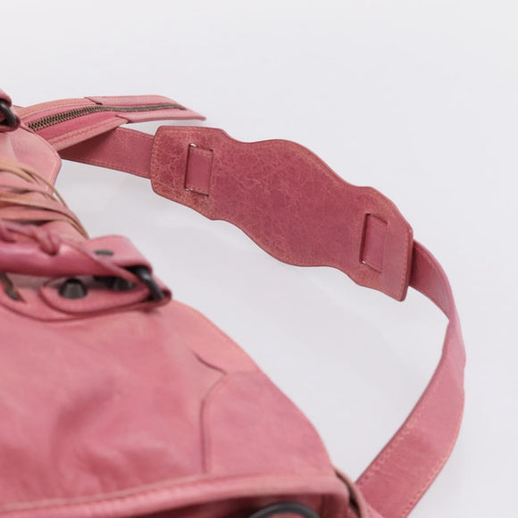 Balenciaga The City Hand Bag Leather Pink 115748 Auth am12815V