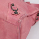Balenciaga The City Hand Bag Leather Pink 115748 Auth am12815V-14