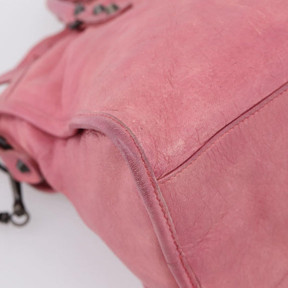 Balenciaga The City Hand Bag Leather Pink 115748 Auth am12815V
