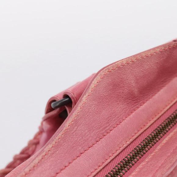 Balenciaga The City Hand Bag Leather Pink 115748 Auth am12815V