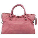 Balenciaga The City Hand Bag Leather Pink 115748 Auth am12815V-3