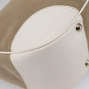 PRADA Jacquard Hand Bag Canvas Beige Silver BR3423 Auth am12817V-16