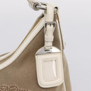 PRADA Jacquard Hand Bag Canvas Beige Silver BR3423 Auth am12817V-18